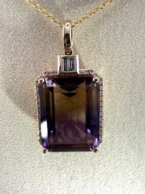 14K Gold Ametrine Pendant from Effy with Diamonds (Chain not included)